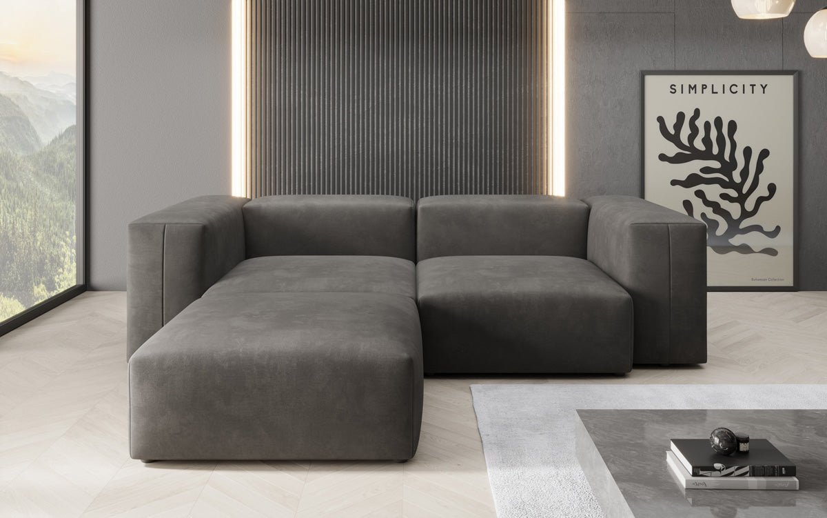 Designer L Sofa Snug Mini in Velvet