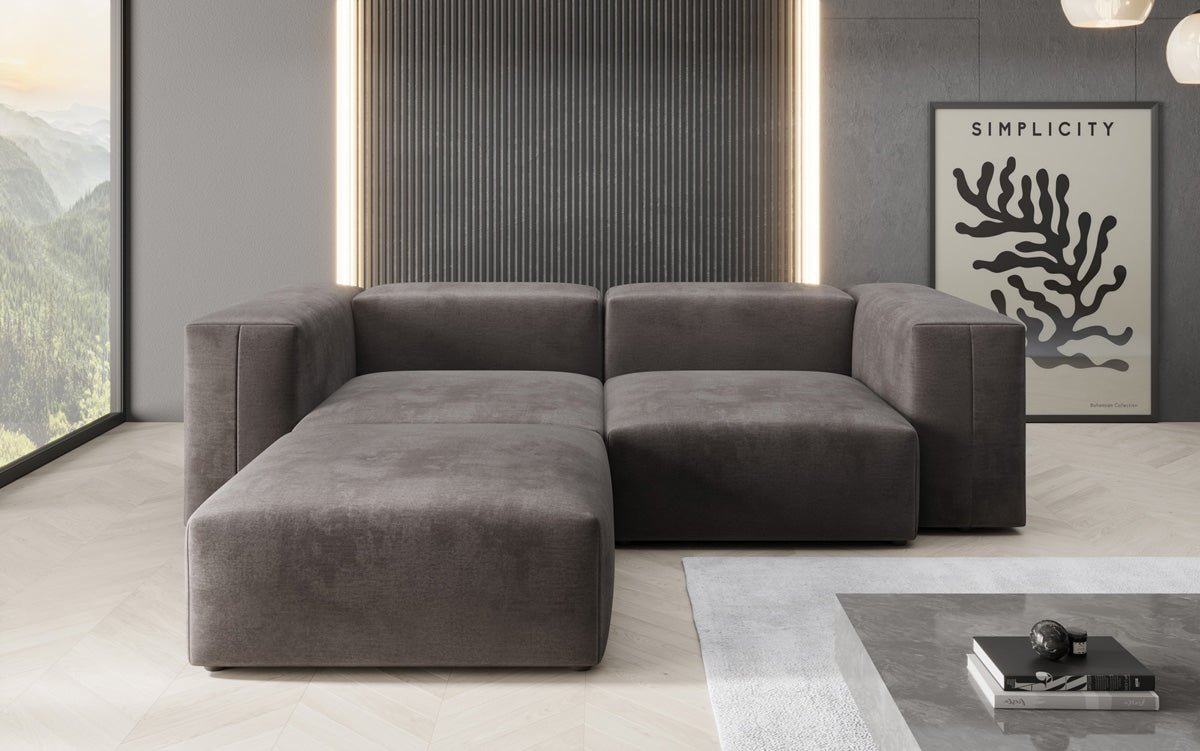 Designer L Sofa Snug Mini in Velvet