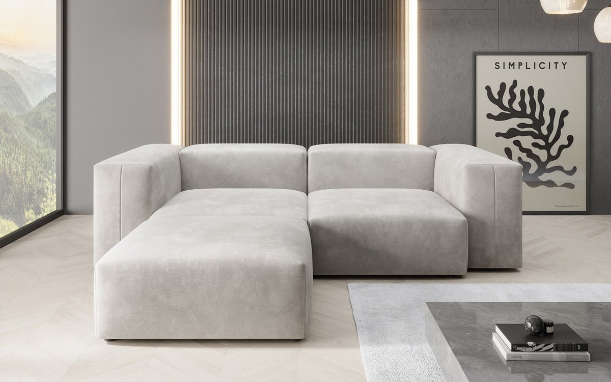 Designer L Sofa Snug Mini in Velvet