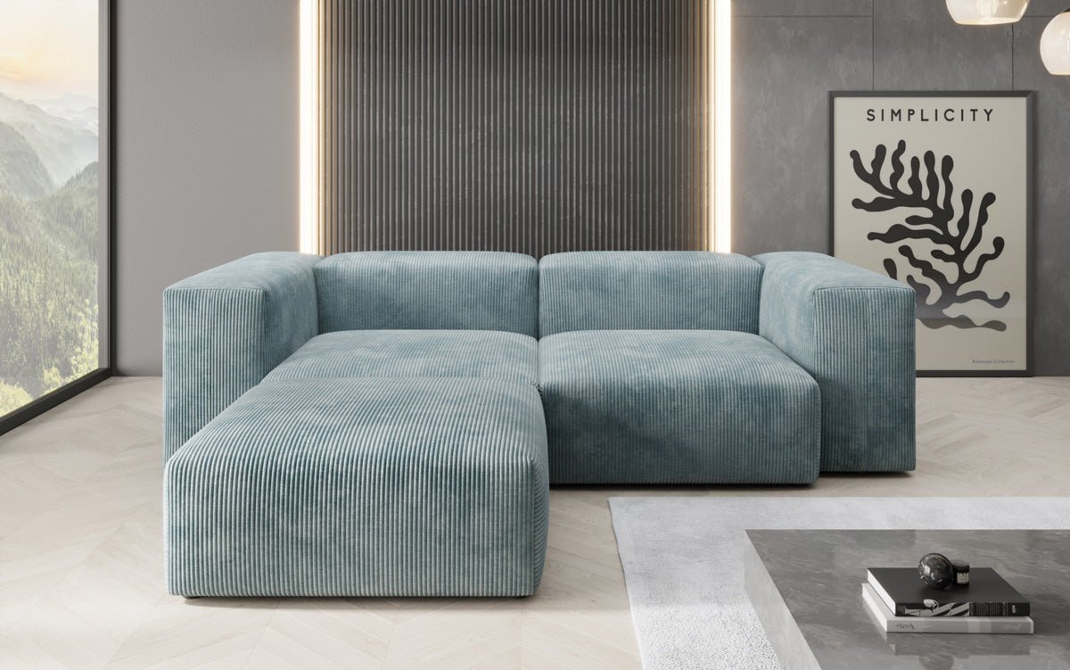 Designer L-shaped Sofa Snug Mini in Cord