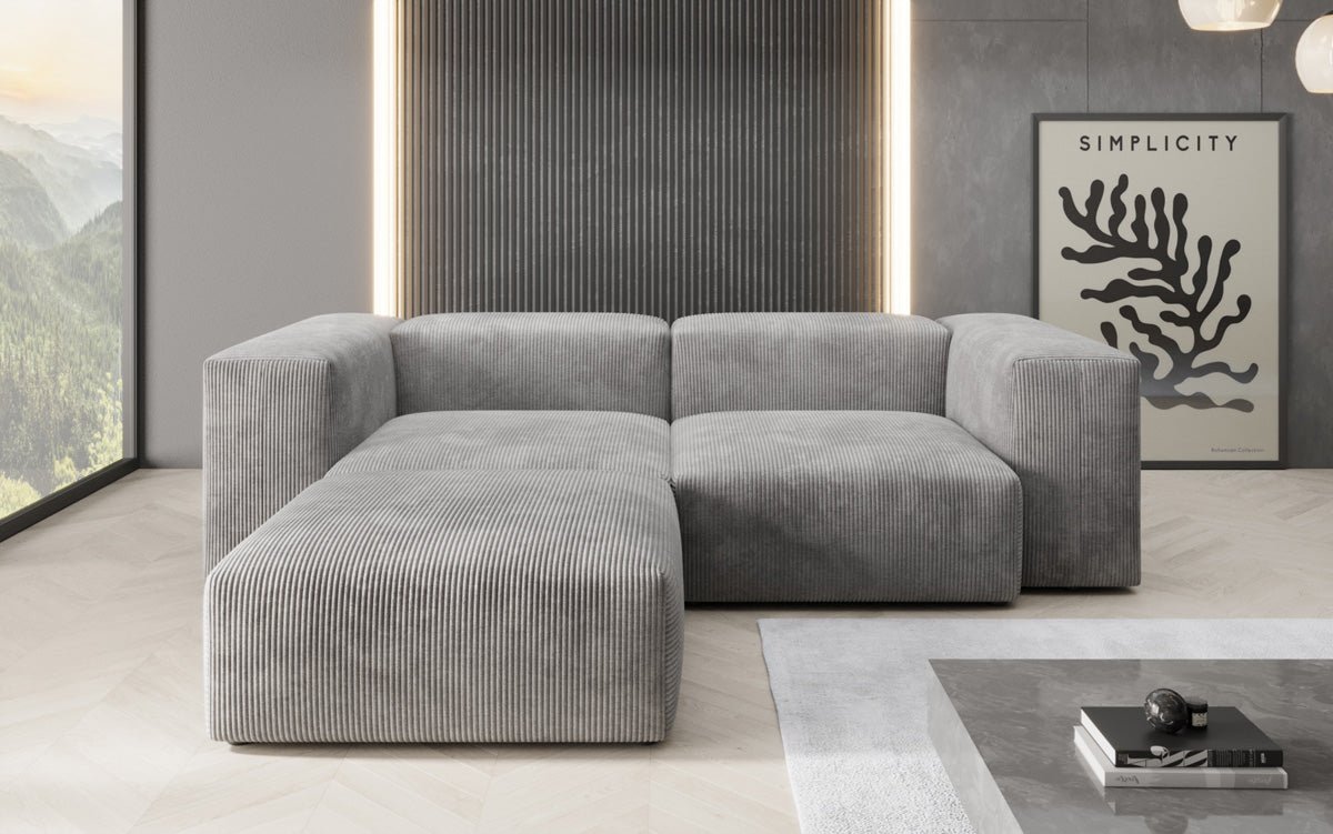 Designer L-shaped Sofa Snug Mini in Cord
