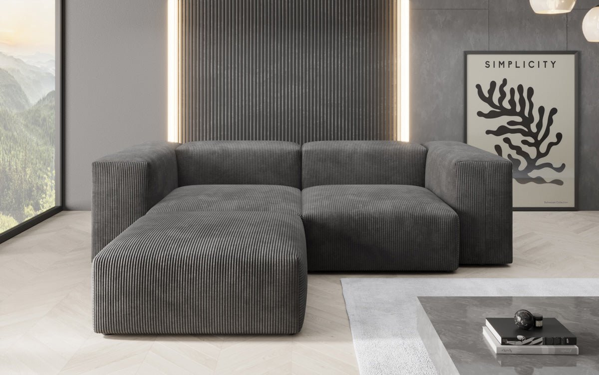 Designer L-shaped Sofa Snug Mini in Cord