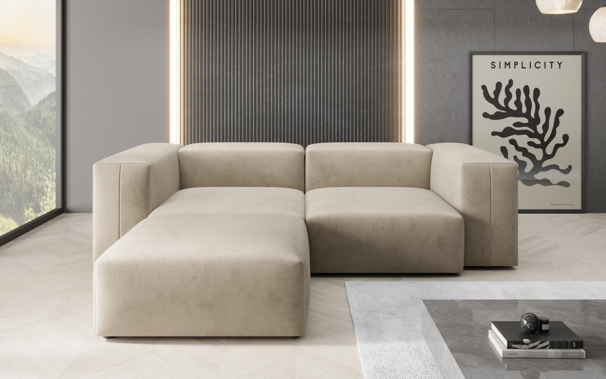 Designer L Sofa Snug Mini in Velvet