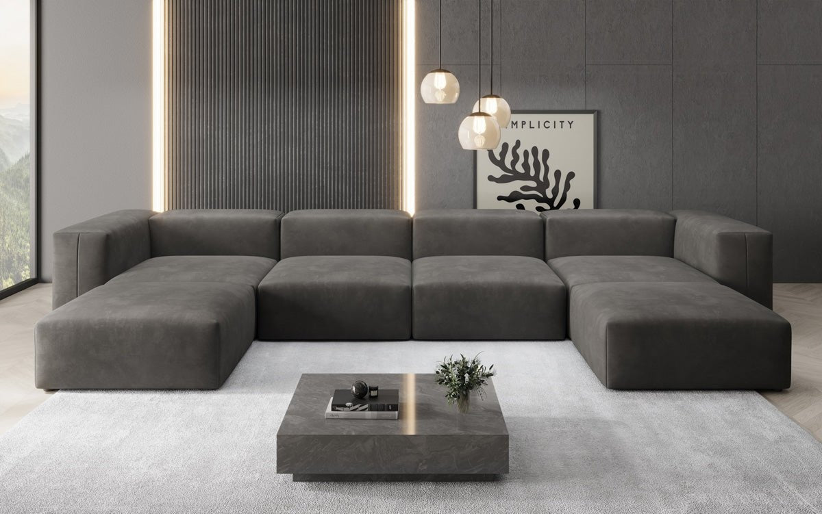 Designer U Sofa Snug in velvet