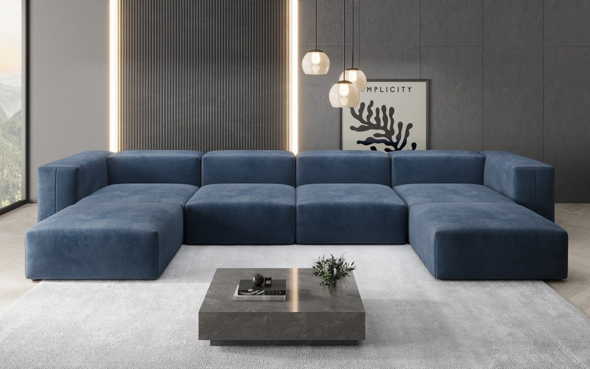 Designer U Sofa Snug in velvet
