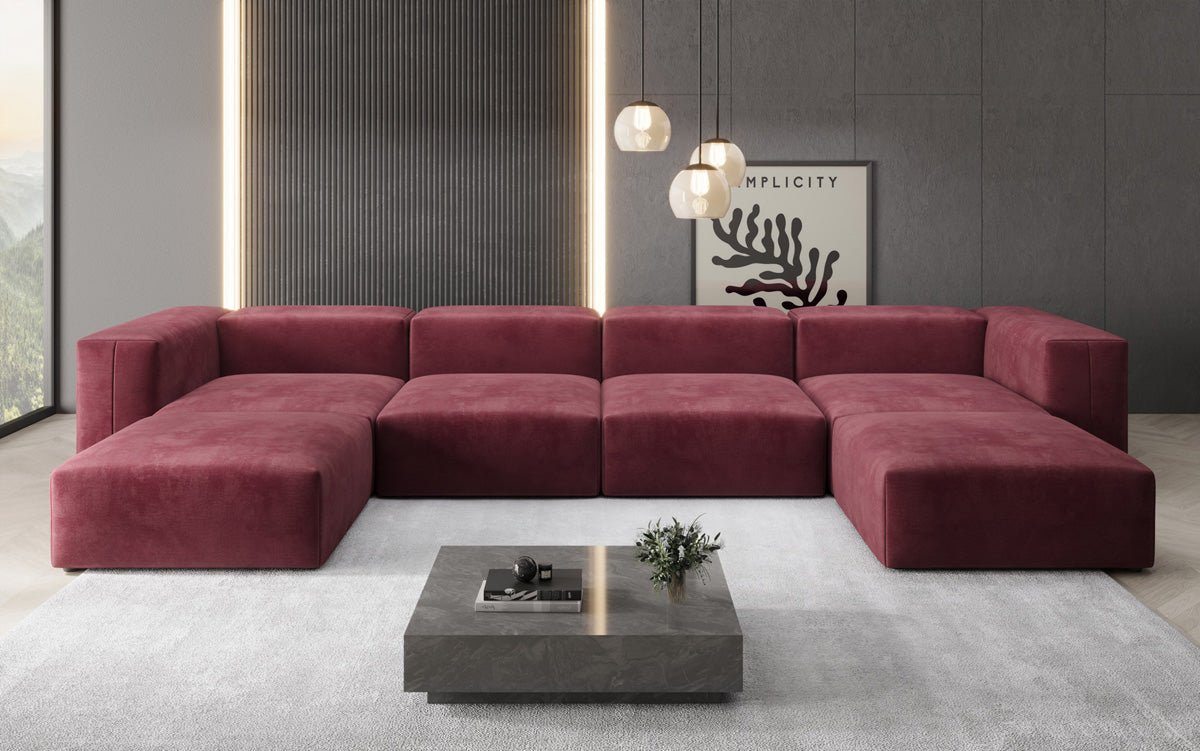 Designer U Sofa Snug in velvet