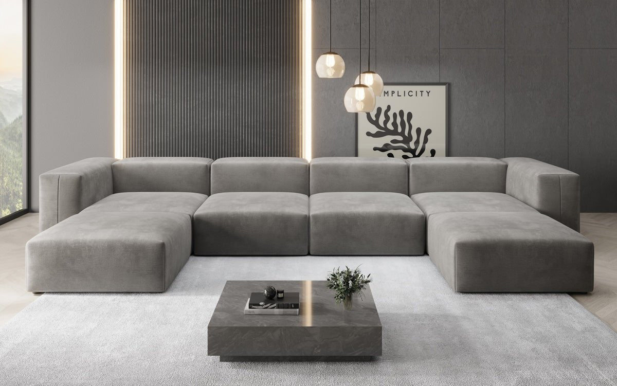 Designer U Sofa Snug in velvet