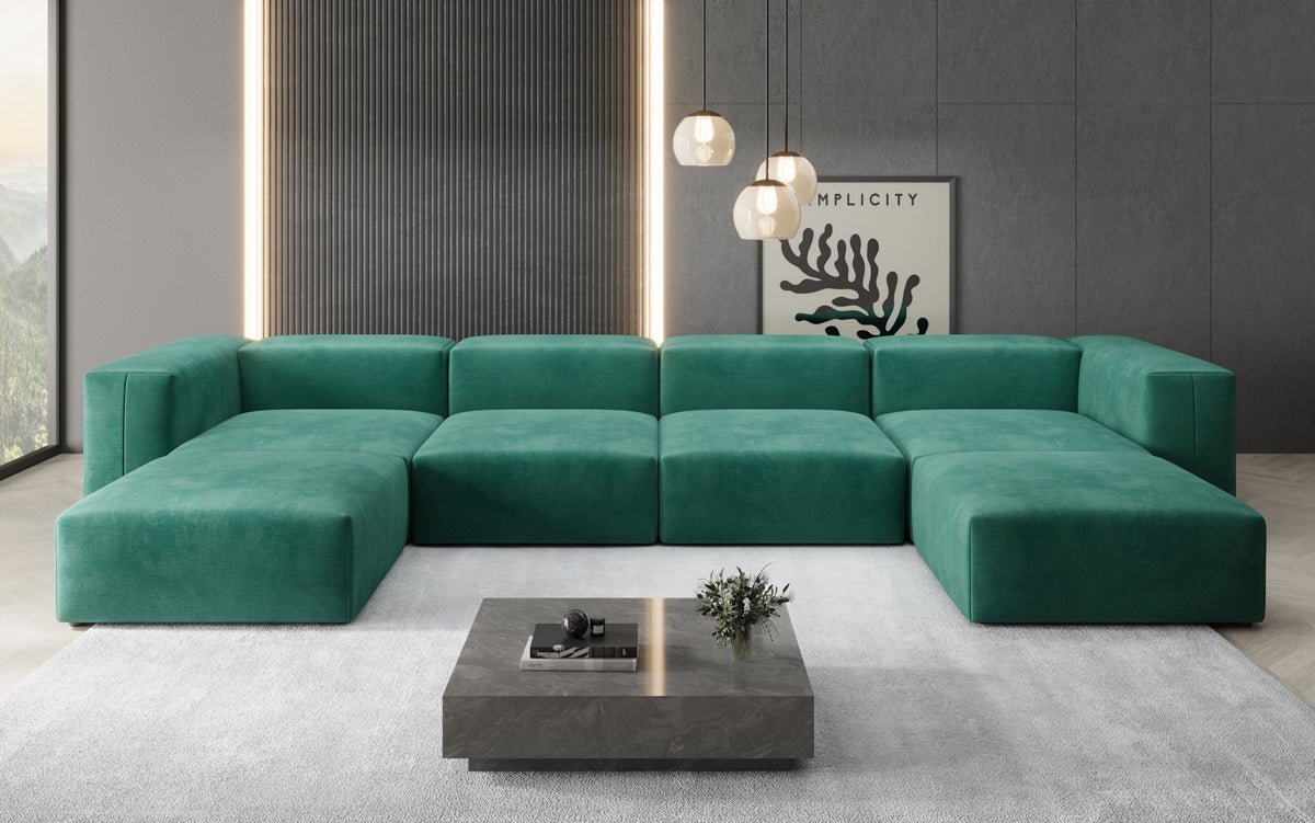 Designer U Sofa Snug in velvet