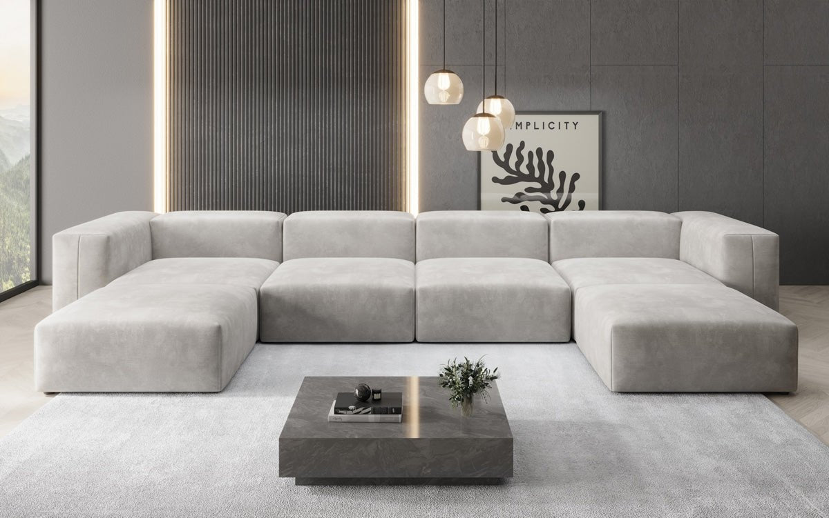 Designer U Sofa Snug in velvet