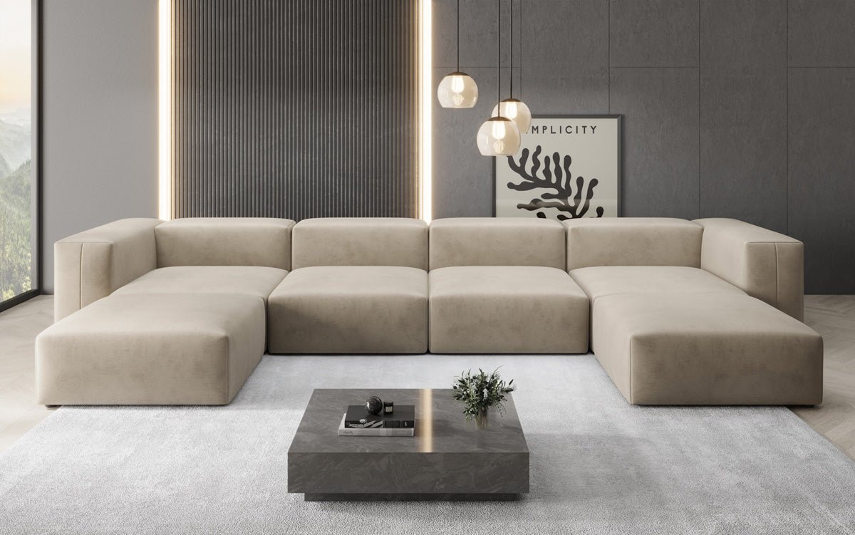 Designer U Sofa Snug in velvet