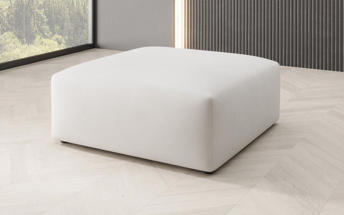 Beistellhocker 80 cm Snug aus Echtleder