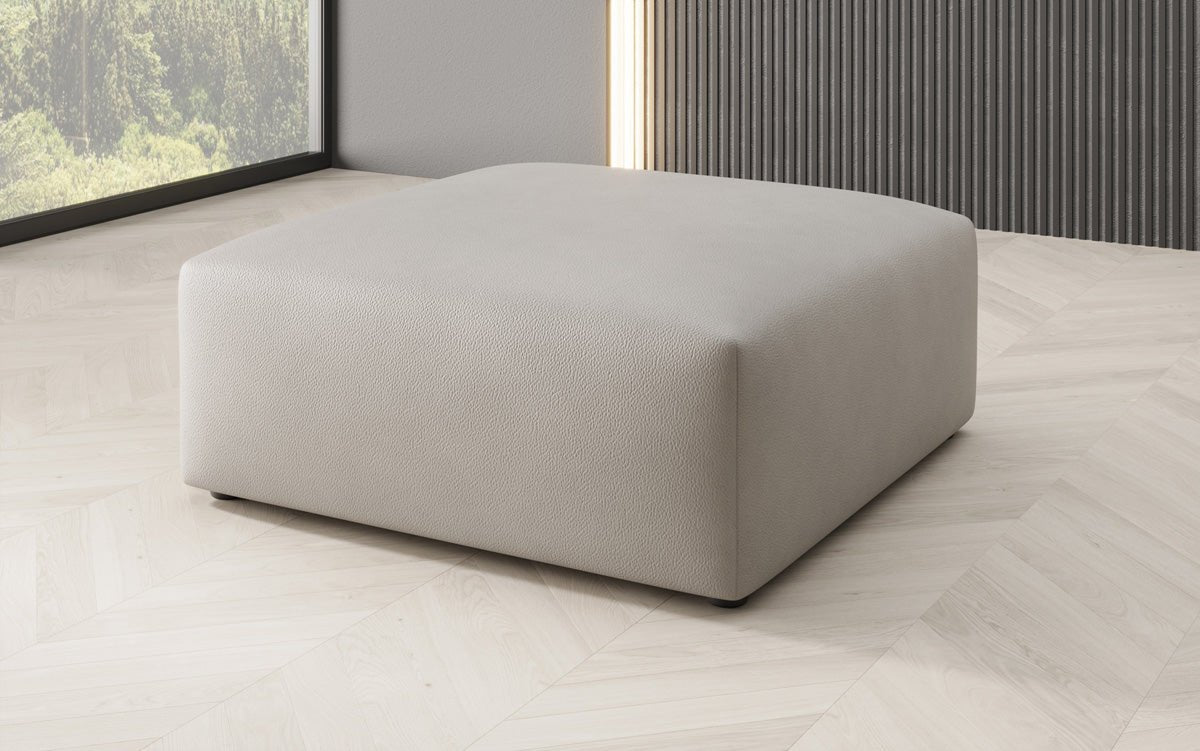 Beistellhocker 80 cm Snug aus Echtleder