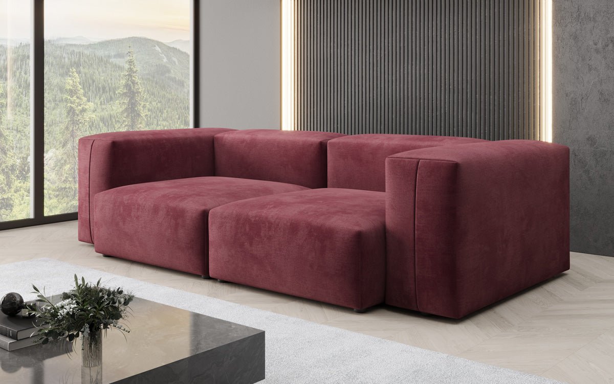 Designer 2-Seater Sofa Snug in Velvet
