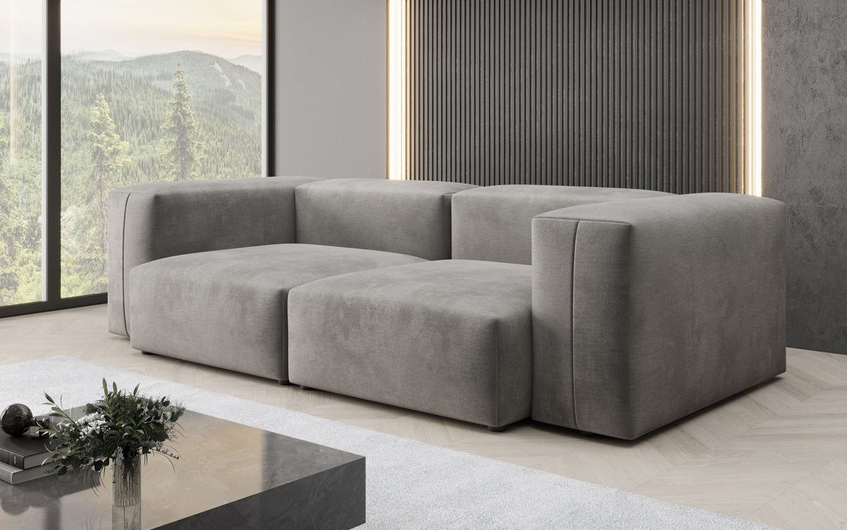 Designer 2-Seater Sofa Snug in Velvet