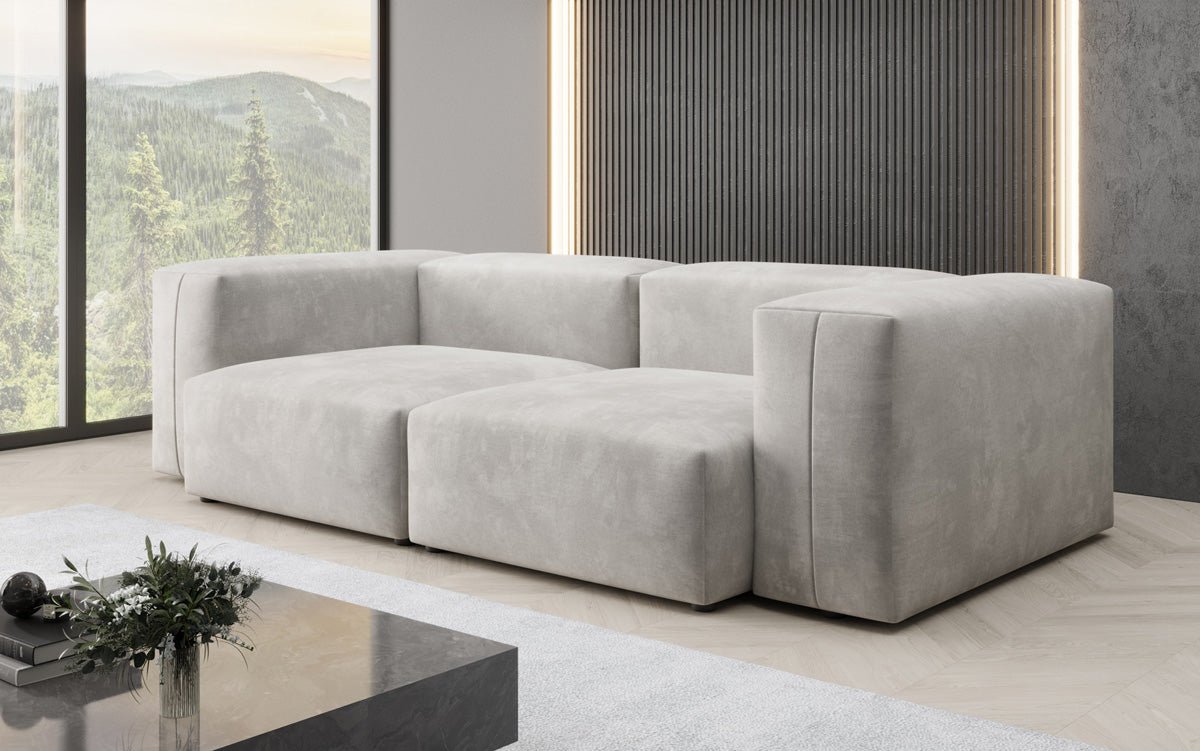 Designer 2-Seater Sofa Snug in Velvet