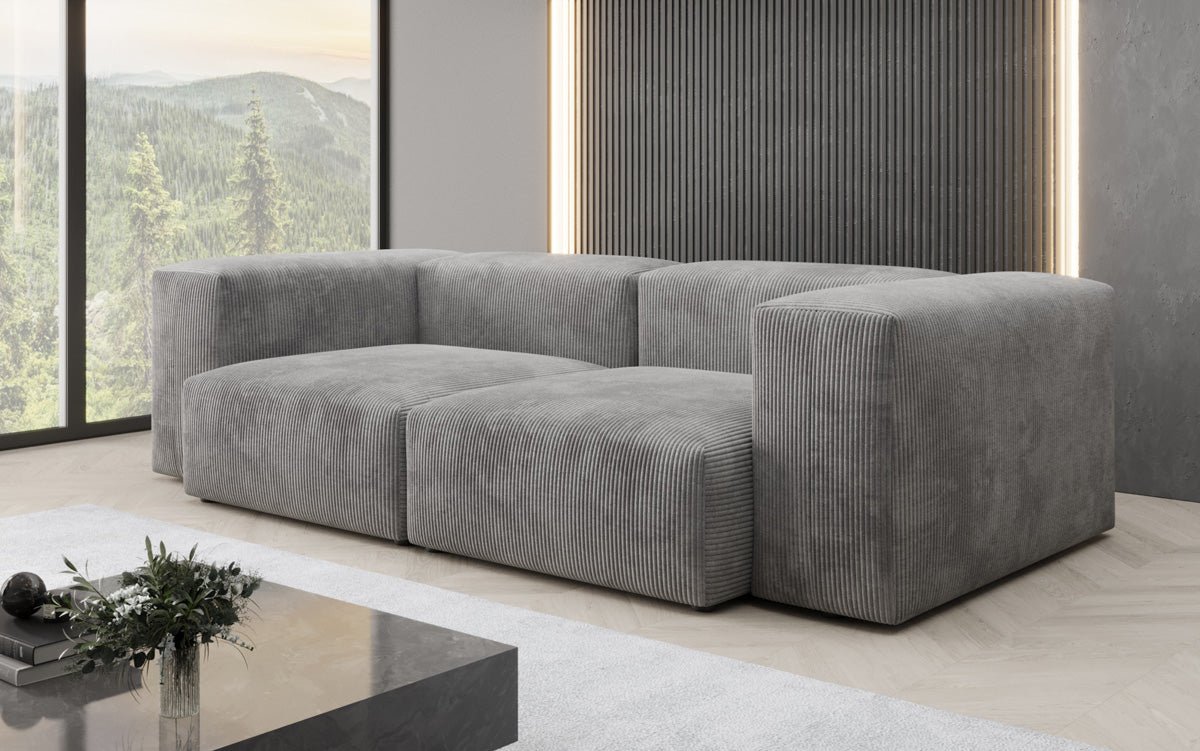 Designer 2-seater Snug sofa in corduroy