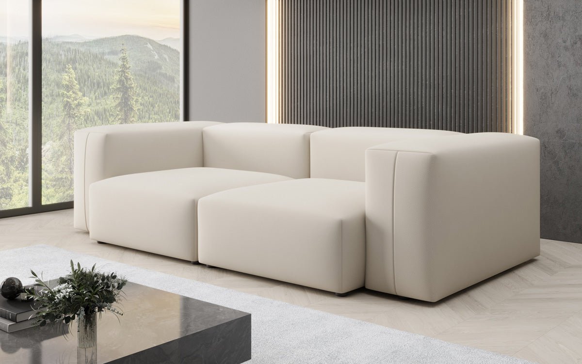 Designer 2-Seater Sofa Snug in Fabric