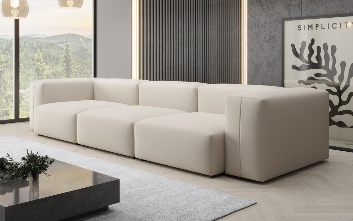 Designer 3-Seater Sofa Snug in Fabric