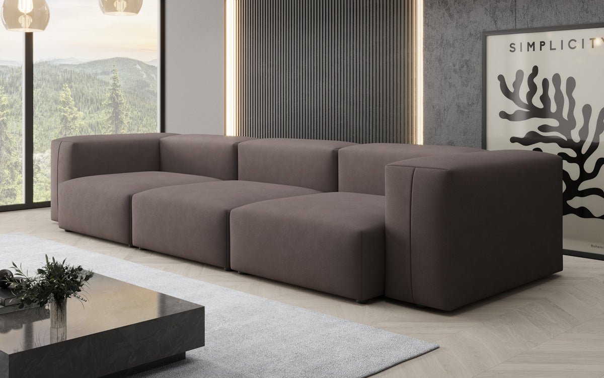 Designer 3-Seater Sofa Snug in Fabric