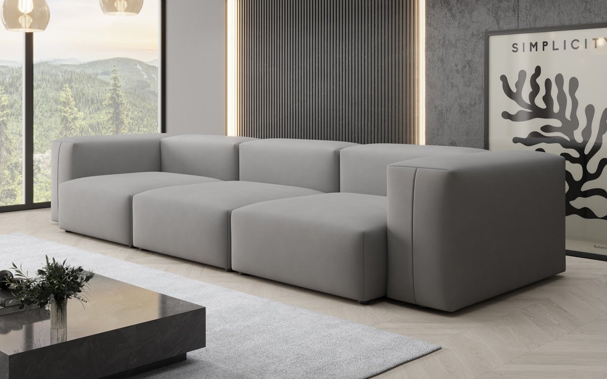 Designer 3-Seater Sofa Snug in Fabric