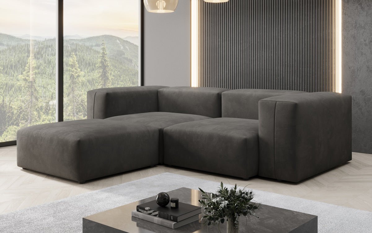 Designer L Sofa Snug Mini in Velvet