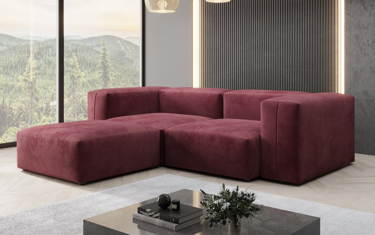 Designer L Sofa Snug Mini in Velvet