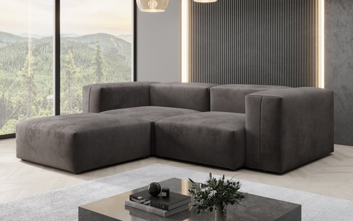 Designer L Sofa Snug Mini in Velvet