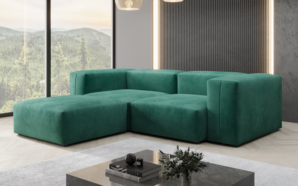 Designer L Sofa Snug Mini in Velvet