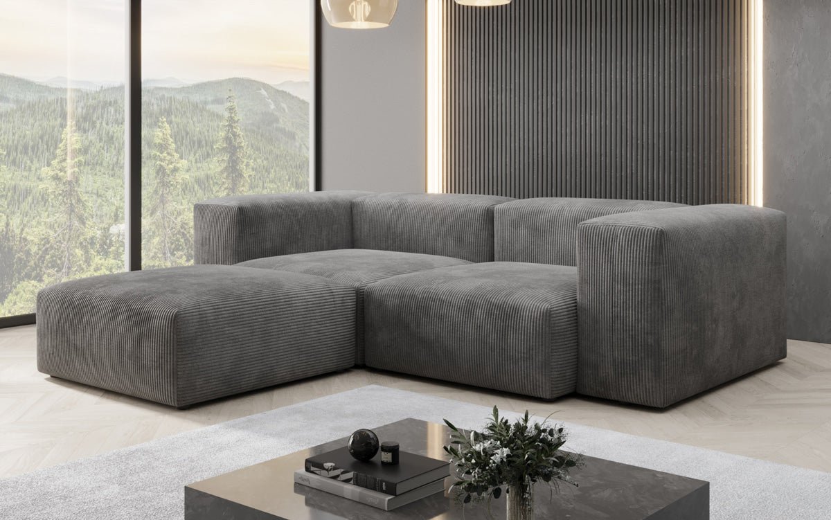 Designer L-shaped Sofa Snug Mini in Cord