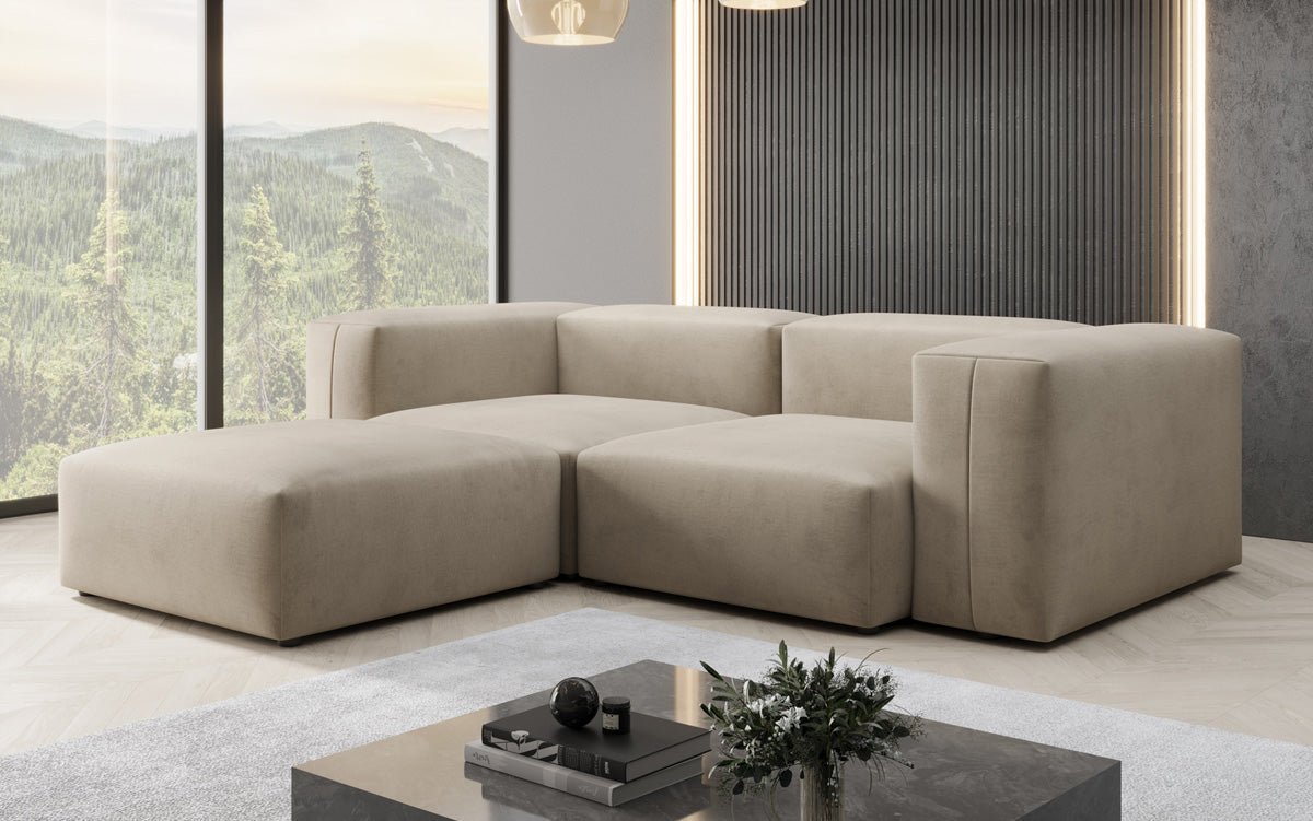 Designer L Sofa Snug Mini in Velvet