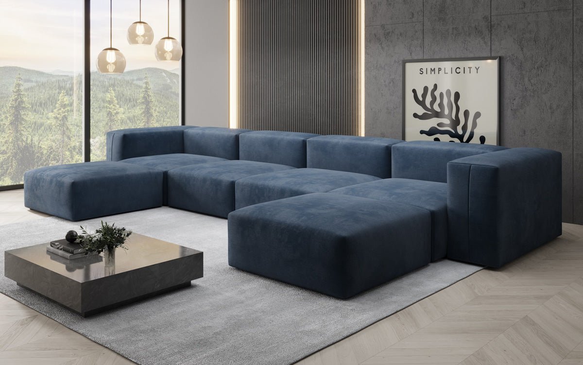 Designer U Sofa Snug in velvet