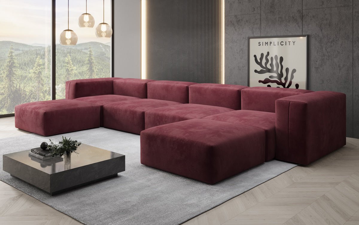 Designer U Sofa Snug in velvet