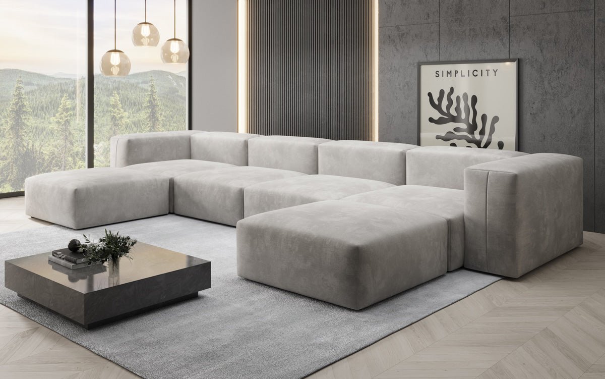 Designer U Sofa Snug in velvet