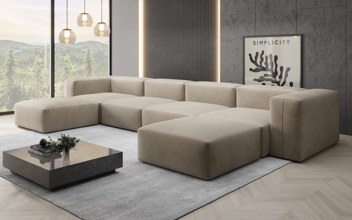 Designer U Sofa Snug in velvet