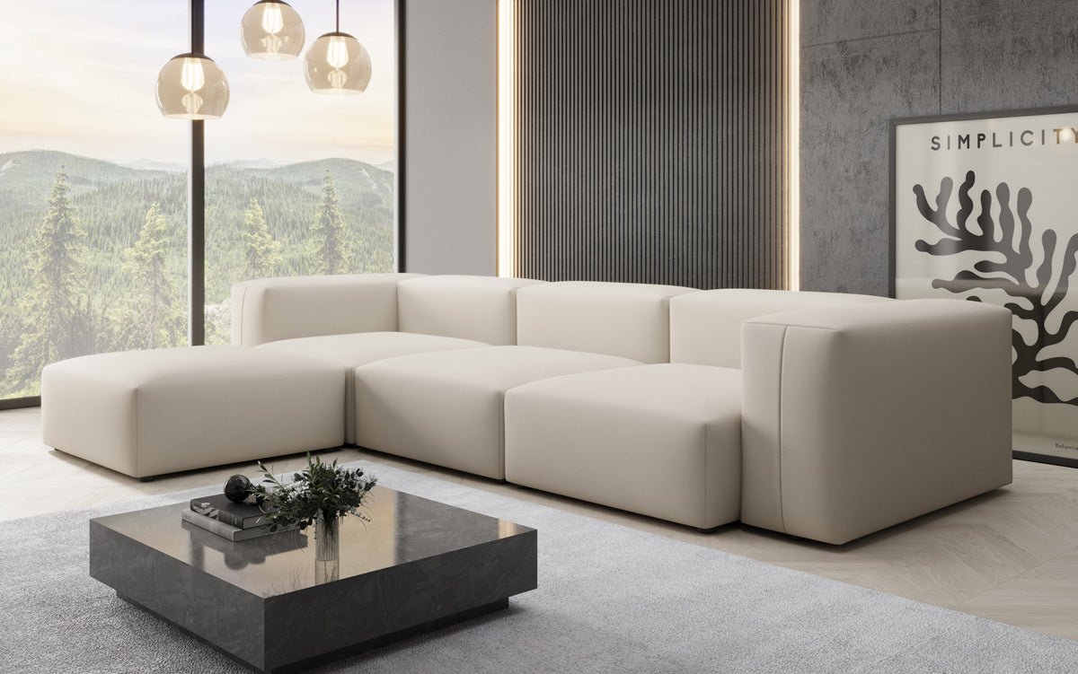 Designer L Sofa Snug in Fabric
