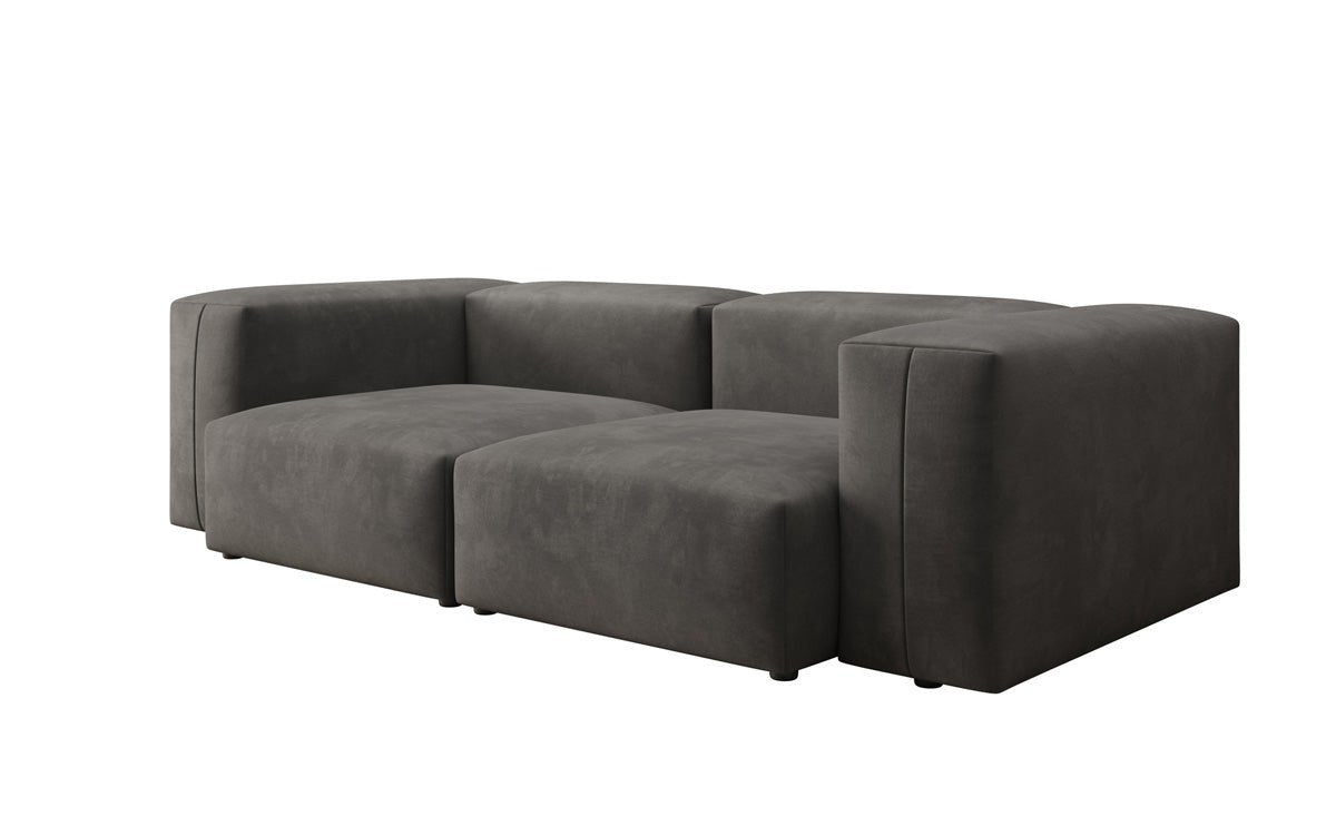 Designer 2-Seater Sofa Snug in Velvet