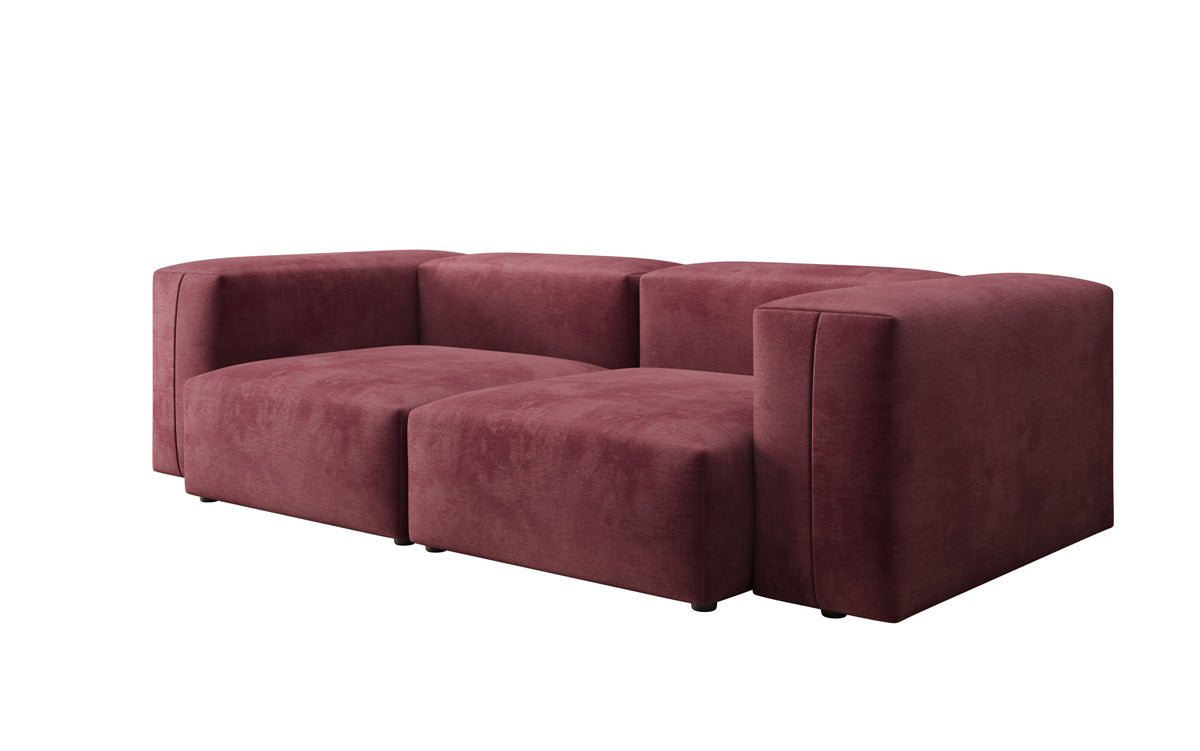 Designer 2-Seater Sofa Snug in Velvet