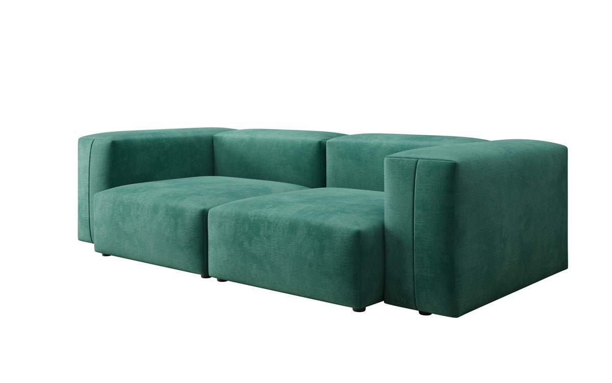 Designer 2-Seater Sofa Snug in Velvet