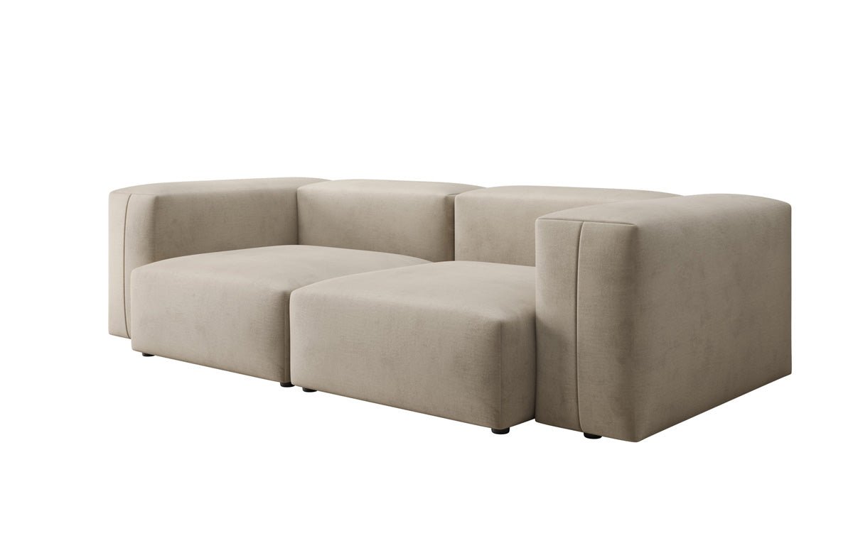 Designer 2-Seater Sofa Snug in Velvet