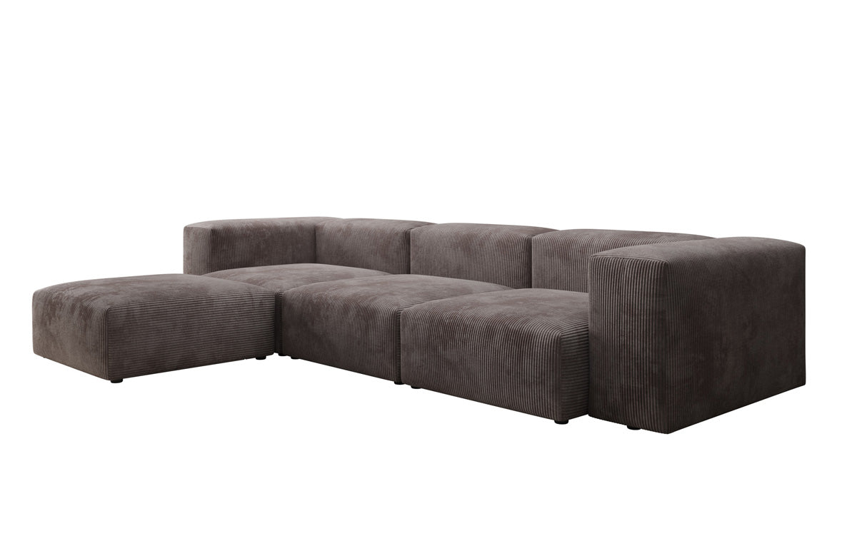Designer L-shaped Sofa Snug in Cord