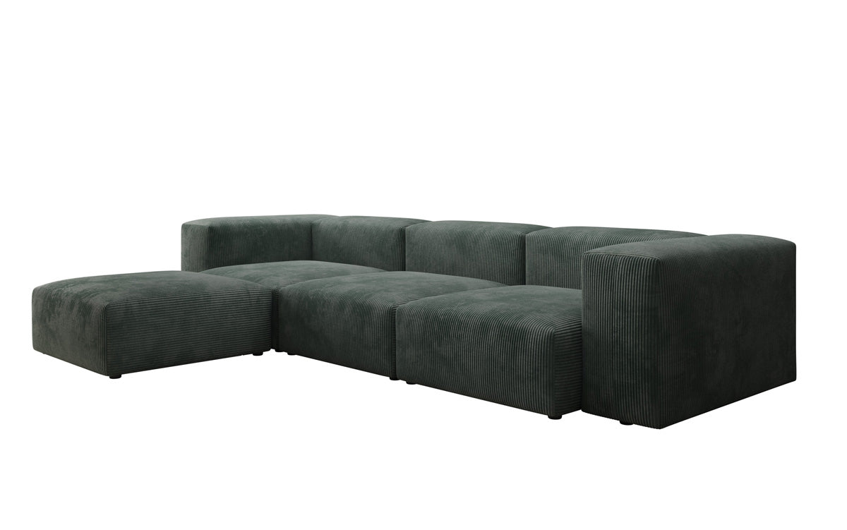Designer L-shaped Sofa Snug in Cord