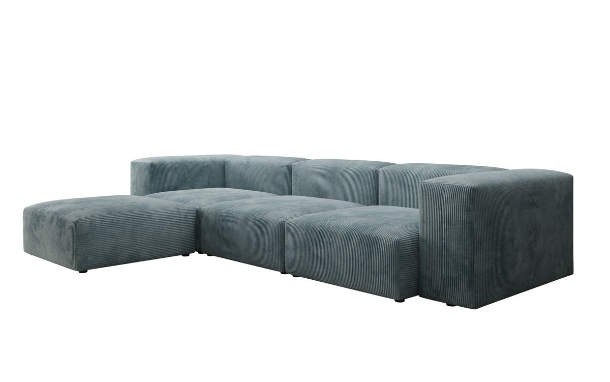 Designer L-shaped Sofa Snug in Cord