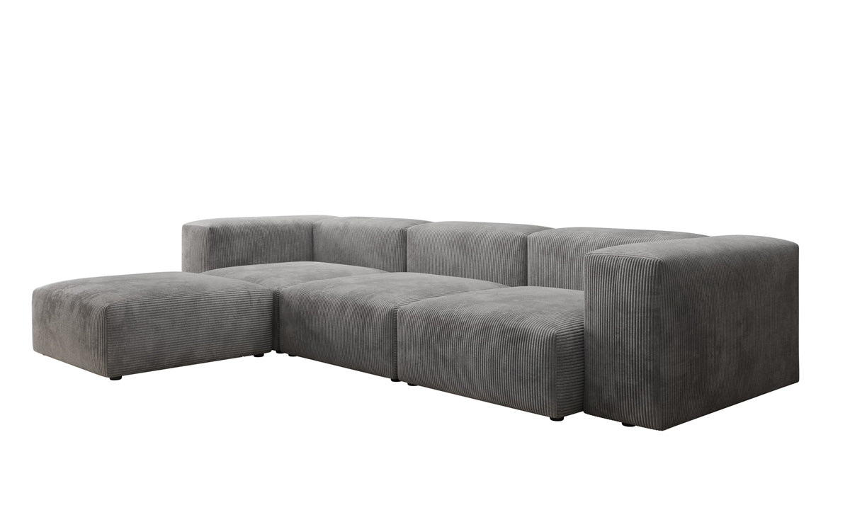 Designer L-shaped Sofa Snug in Cord