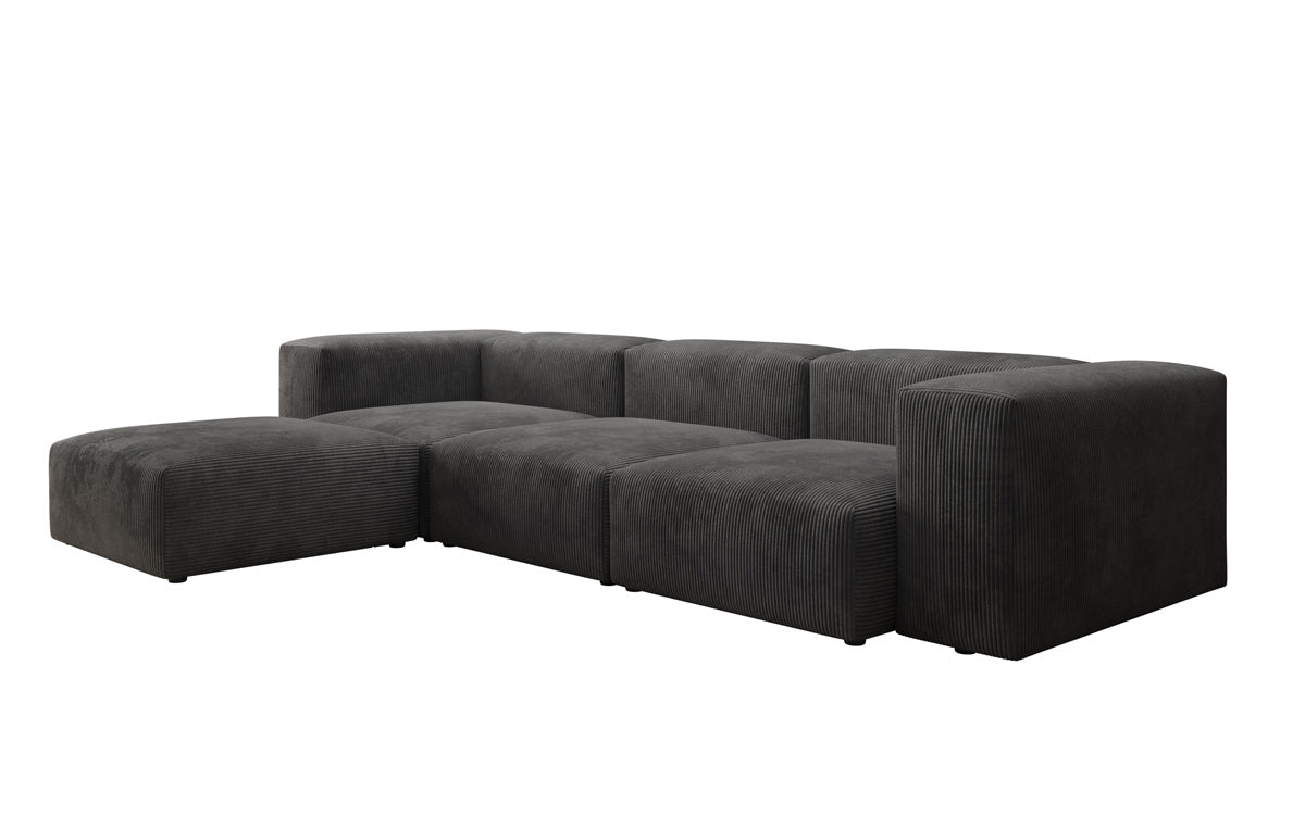 Designer L-shaped Sofa Snug in Cord