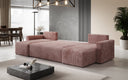Designer Sofa Melva U mit Schlaf- und Klappfunktion in Cord