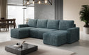 Designer Sofa Melva U mit Schlaf- und Klappfunktion in Cord