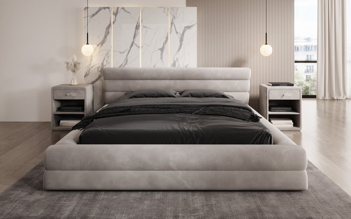 Designer Polsterbett Velana Samt mit Stauraum