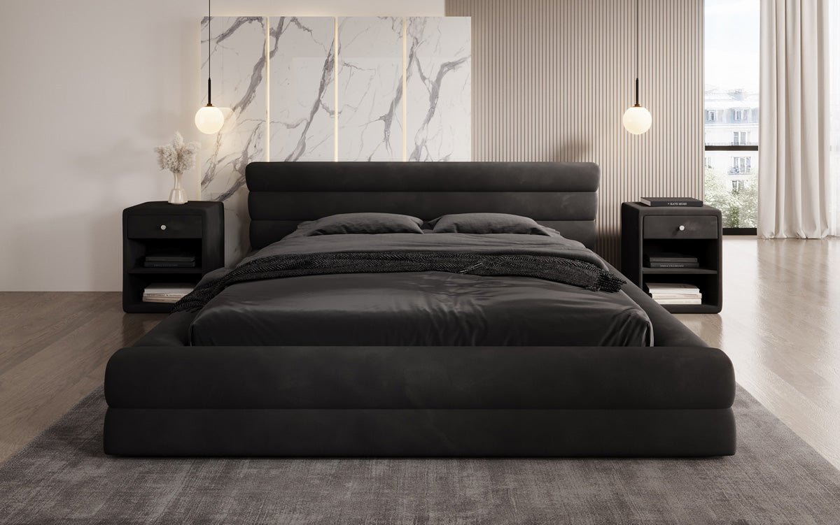 Designer Polsterbett Velana Samt mit Stauraum