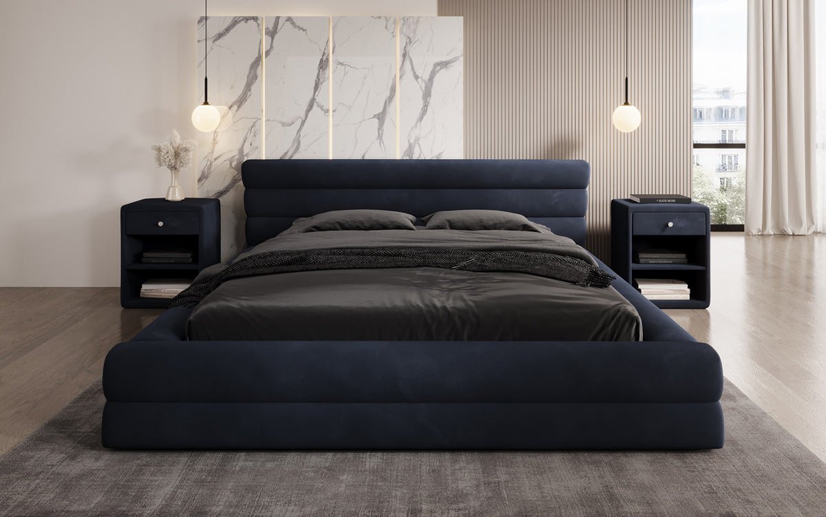 Designer Polsterbett Velana Samt mit Stauraum