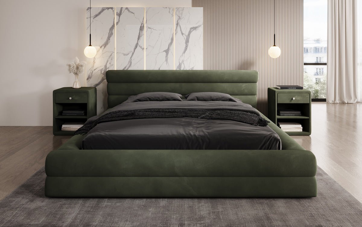 Designer Polsterbett Velana Samt mit Stauraum
